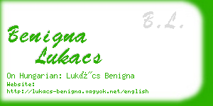 benigna lukacs business card